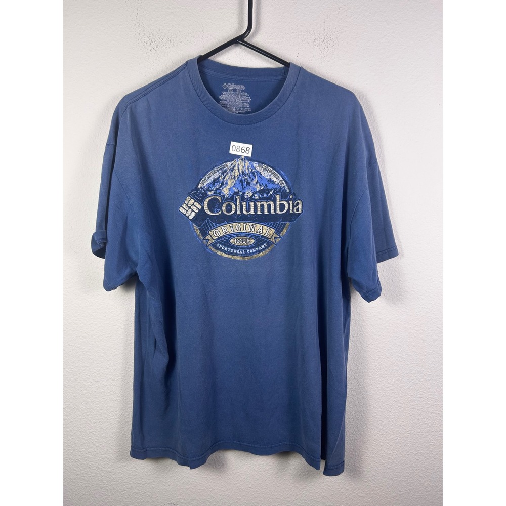 Columbia Sportswear Mens XL Blue Graphic T-Shirt Original Issue Mountain Tee